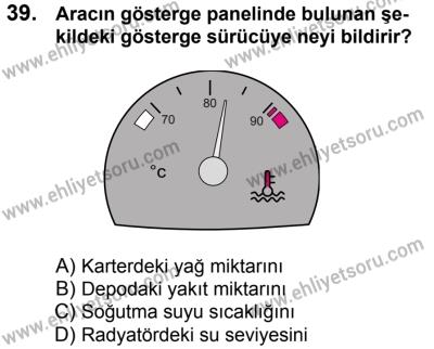4 Ağustos 2018 Tarihli Sürücü Adayları Sınavı L Kitapçığı 39. Soru
