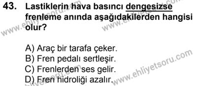 4 Ağustos 2018 Tarihli Sürücü Adayları Sınavı L Kitapçığı 43. Soru