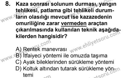 4 Ağustos 2018 Tarihli Sürücü Adayları Sınavı M Kitapçığı 8. Soru