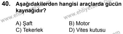 4 Ağustos 2018 Tarihli Sürücü Adayları Sınavı M Kitapçığı 40. Soru