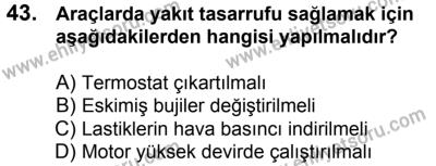 4 Ağustos 2018 Tarihli Sürücü Adayları Sınavı M Kitapçığı 43. Soru