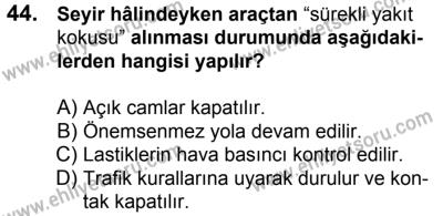 4 Ağustos 2018 Tarihli Sürücü Adayları Sınavı M Kitapçığı 44. Soru