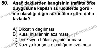 4 Ağustos 2018 Tarihli Sürücü Adayları Sınavı M Kitapçığı 50. Soru