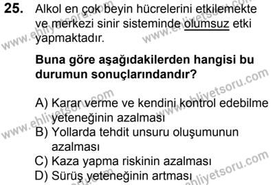 4 Ağustos 2018 Tarihli Sürücü Adayları Sınavı N Kitapçığı 25. Soru