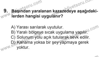 6 Eylül 2014 Tarihli Sürücü Adayları Sınavı K Kitapçığı 9. Soru