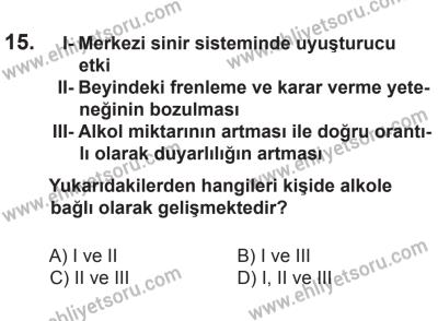 6 Eylül 2014 Tarihli Sürücü Adayları Sınavı K Kitapçığı 15. Soru