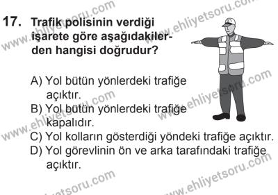 6 Eylül 2014 Tarihli Sürücü Adayları Sınavı K Kitapçığı 17. Soru