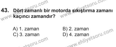 6 Eylül 2014 Tarihli Sürücü Adayları Sınavı K Kitapçığı 43. Soru