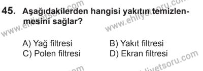 6 Eylül 2014 Tarihli Sürücü Adayları Sınavı K Kitapçığı 45. Soru