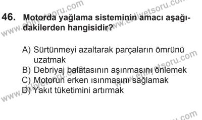 6 Eylül 2014 Tarihli Sürücü Adayları Sınavı K Kitapçığı 46. Soru