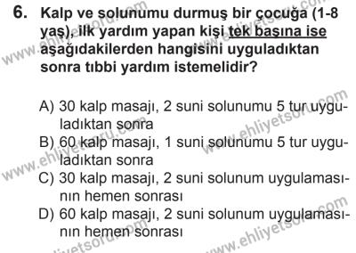 6 Eylül 2014 Tarihli Sürücü Adayları Sınavı L Kitapçığı 6. Soru