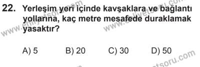 6 Eylül 2014 Tarihli Sürücü Adayları Sınavı L Kitapçığı 22. Soru