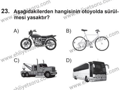 6 Eylül 2014 Tarihli Sürücü Adayları Sınavı L Kitapçığı 23. Soru