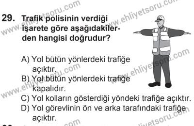 6 Eylül 2014 Tarihli Sürücü Adayları Sınavı L Kitapçığı 29. Soru