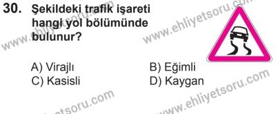 6 Eylül 2014 Tarihli Sürücü Adayları Sınavı L Kitapçığı 30. Soru