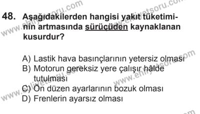 6 Eylül 2014 Tarihli Sürücü Adayları Sınavı L Kitapçığı 48. Soru