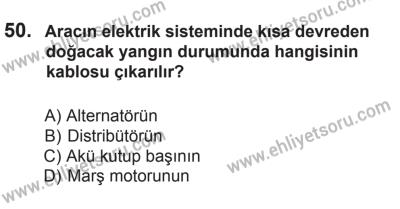 6 Eylül 2014 Tarihli Sürücü Adayları Sınavı L Kitapçığı 50. Soru