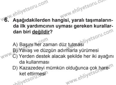 6 Eylül 2014 Tarihli Sürücü Adayları Sınavı M Kitapçığı 6. Soru