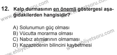 6 Eylül 2014 Tarihli Sürücü Adayları Sınavı M Kitapçığı 12. Soru