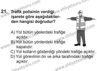 6 Eylül 2014 Tarihli Sürücü Adayları Sınavı M Kitapçığı 21. Soru