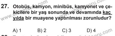 6 Eylül 2014 Tarihli Sürücü Adayları Sınavı M Kitapçığı 27. Soru