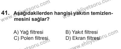 6 Eylül 2014 Tarihli Sürücü Adayları Sınavı M Kitapçığı 41. Soru