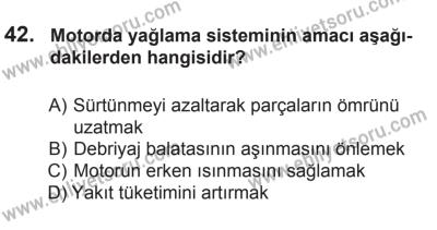 6 Eylül 2014 Tarihli Sürücü Adayları Sınavı M Kitapçığı 42. Soru