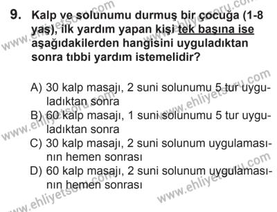 6 Eylül 2014 Tarihli Sürücü Adayları Sınavı N Kitapçığı 9. Soru