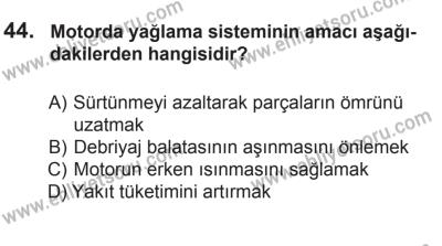 6 Eylül 2014 Tarihli Sürücü Adayları Sınavı N Kitapçığı 44. Soru