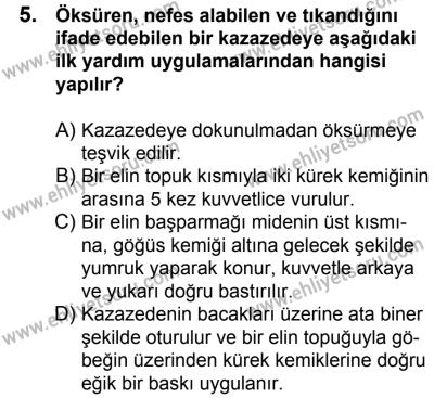 7 Ekim 2017 Tarihli Sürücü Adayları Sınavı K Kitapçığı 2. Oturum 5. Soru