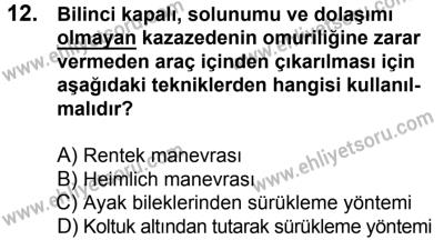 7 Ekim 2017 Tarihli Sürücü Adayları Sınavı K Kitapçığı 2. Oturum 12. Soru