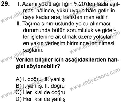 7 Ekim 2017 Tarihli Sürücü Adayları Sınavı K Kitapçığı 2. Oturum 29. Soru