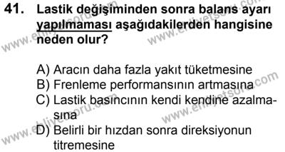 7 Ekim 2017 Tarihli Sürücü Adayları Sınavı K Kitapçığı 2. Oturum 41. Soru