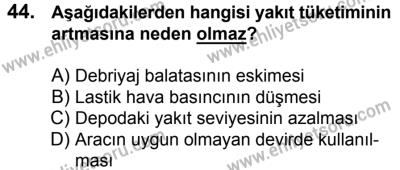 7 Ekim 2017 Tarihli Sürücü Adayları Sınavı K Kitapçığı 2. Oturum 44. Soru