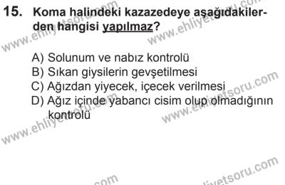 8 Aralık 2013 Tarihli Sürücü Adayları Sınavı K Kitapçığı 15. Soru