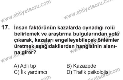 8 Aralık 2013 Tarihli Sürücü Adayları Sınavı K Kitapçığı 17. Soru
