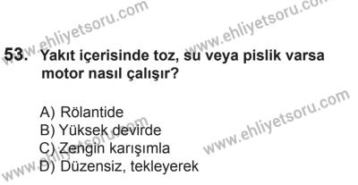 8 Aralık 2013 Tarihli Sürücü Adayları Sınavı K Kitapçığı 53. Soru