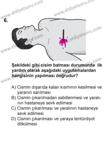 8 Aralık 2013 Tarihli Sürücü Adayları Sınavı L Kitapçığı 6. Soru