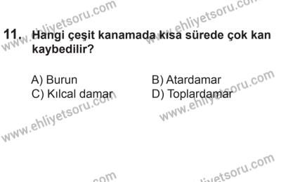 8 Aralık 2013 Tarihli Sürücü Adayları Sınavı L Kitapçığı 11. Soru