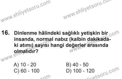 8 Aralık 2013 Tarihli Sürücü Adayları Sınavı L Kitapçığı 16. Soru