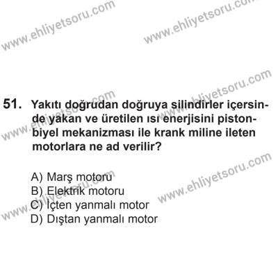 8 Aralık 2013 Tarihli Sürücü Adayları Sınavı L Kitapçığı 51. Soru