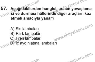 8 Aralık 2013 Tarihli Sürücü Adayları Sınavı L Kitapçığı 57. Soru
