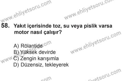 8 Aralık 2013 Tarihli Sürücü Adayları Sınavı L Kitapçığı 58. Soru