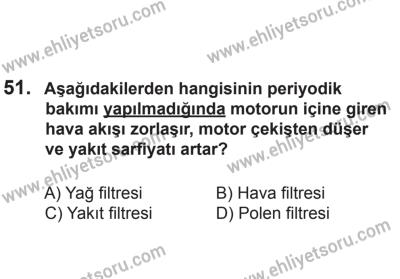 8 Aralık 2013 Tarihli Sürücü Adayları Sınavı M Kitapçığı 51. Soru