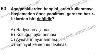 8 Aralık 2013 Tarihli Sürücü Adayları Sınavı M Kitapçığı 53. Soru