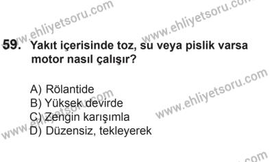 8 Aralık 2013 Tarihli Sürücü Adayları Sınavı M Kitapçığı 59. Soru