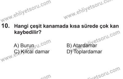 8 Aralık 2013 Tarihli Sürücü Adayları Sınavı N Kitapçığı 10. Soru