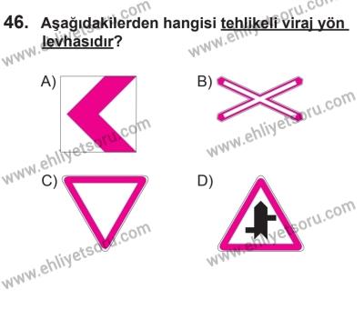 8 Aralık 2013 Tarihli Sürücü Adayları Sınavı N Kitapçığı 46. Soru