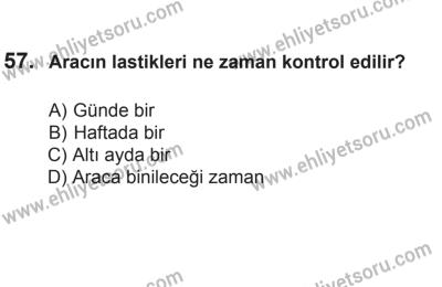 8 Aralık 2013 Tarihli Sürücü Adayları Sınavı N Kitapçığı 57. Soru