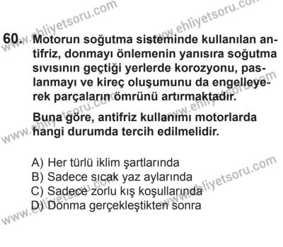 8 Aralık 2013 Tarihli Sürücü Adayları Sınavı N Kitapçığı 60. Soru